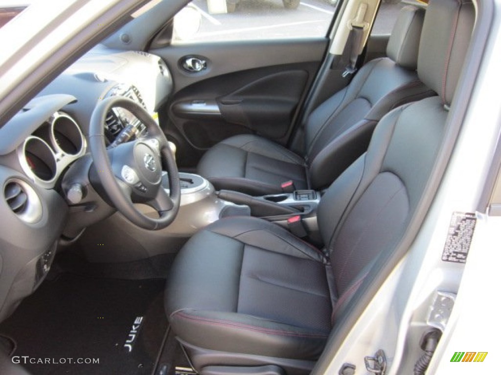 Black/Red Leather/Silver Trim Interior 2012 Nissan Juke SL AWD Photo #57415472