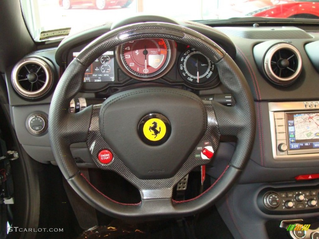 2010 Ferrari California Standard California Model Charcoal Steering Wheel Photo #57416630