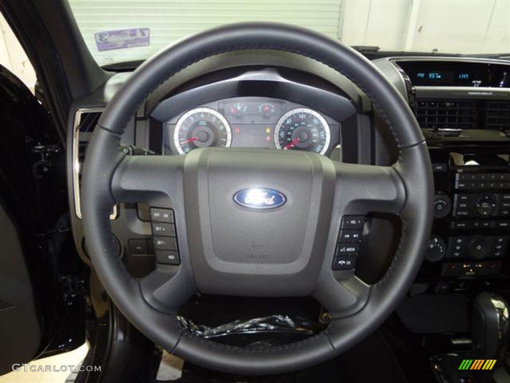 2012 Ford Escape Limited V6 Charcoal Black Steering Wheel Photo #57417290