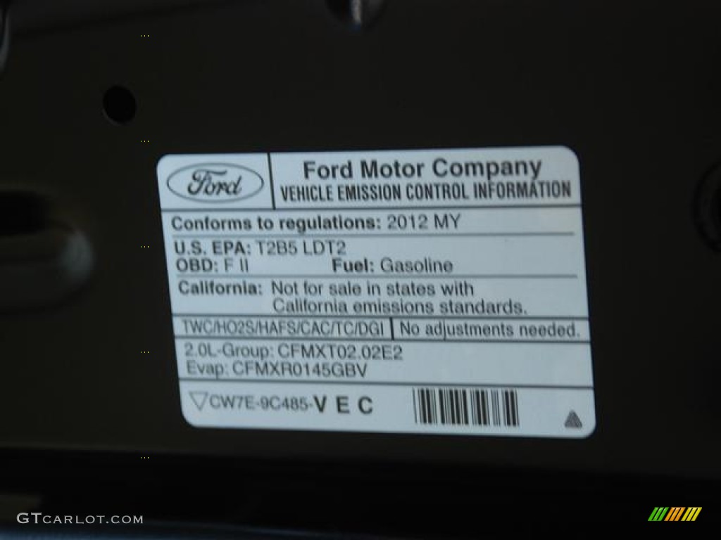 2012 Ford Explorer Limited EcoBoost Info Tag Photo #57418670