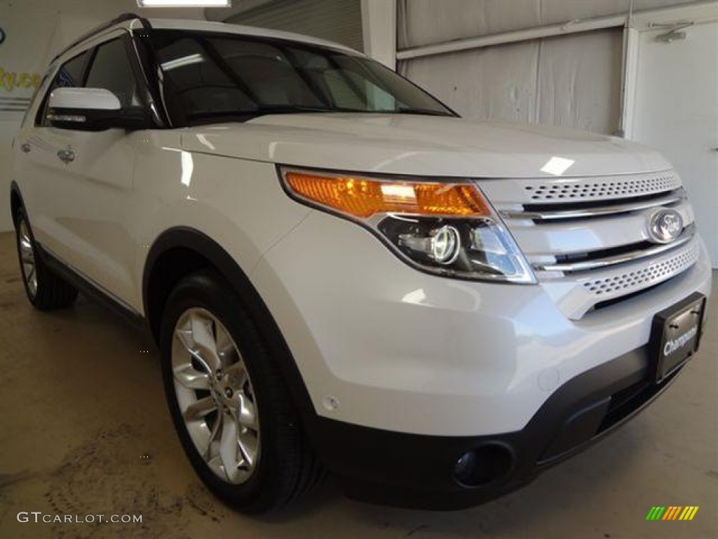 2012 Explorer Limited EcoBoost - White Platinum Tri-Coat / Medium Light Stone photo #4