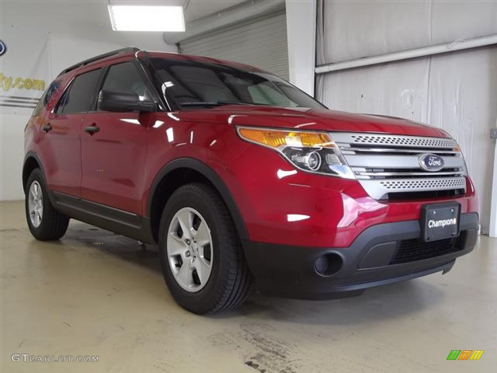 2012 Explorer FWD - Red Candy Metallic / Medium Light Stone photo #3