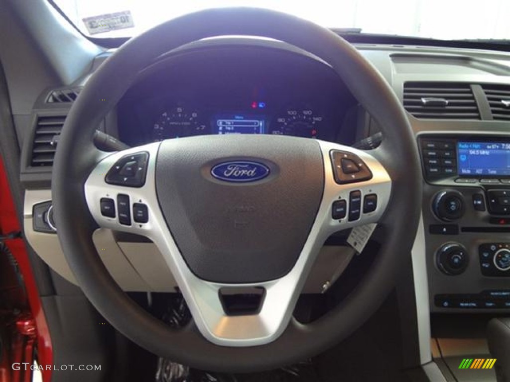 2012 Ford Explorer EcoBoost FWD Medium Light Stone Steering Wheel Photo #57420749