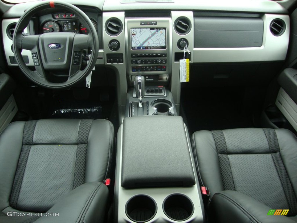 2012 Ford F150 SVT Raptor SuperCrew 4x4 Raptor Black Leather/Cloth Dashboard Photo #57423176