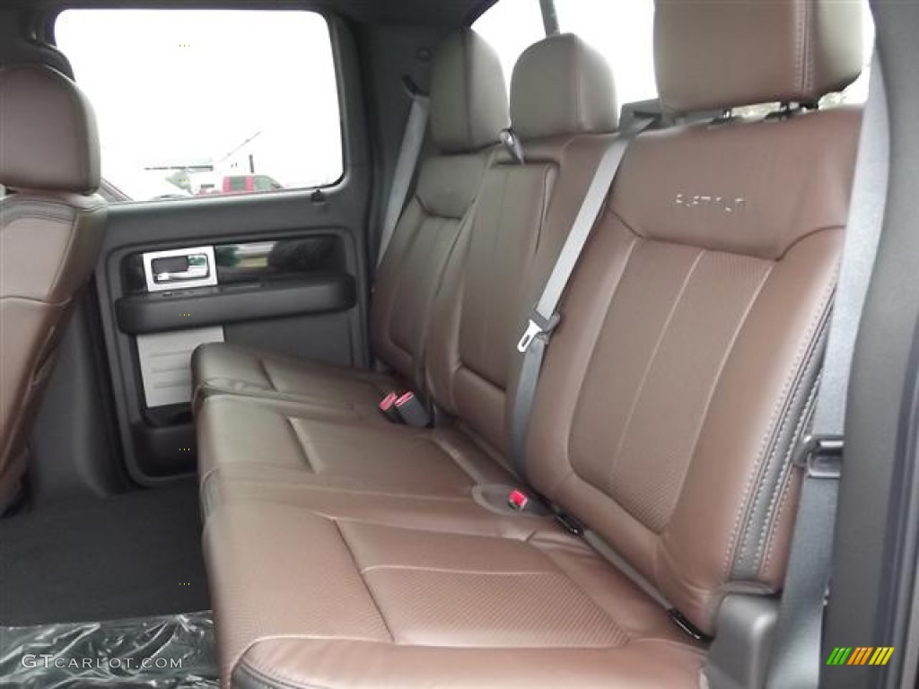 Platinum Sienna Brown/Black Leather Interior 2012 Ford F150 Platinum SuperCrew 4x4 Photo #57423800