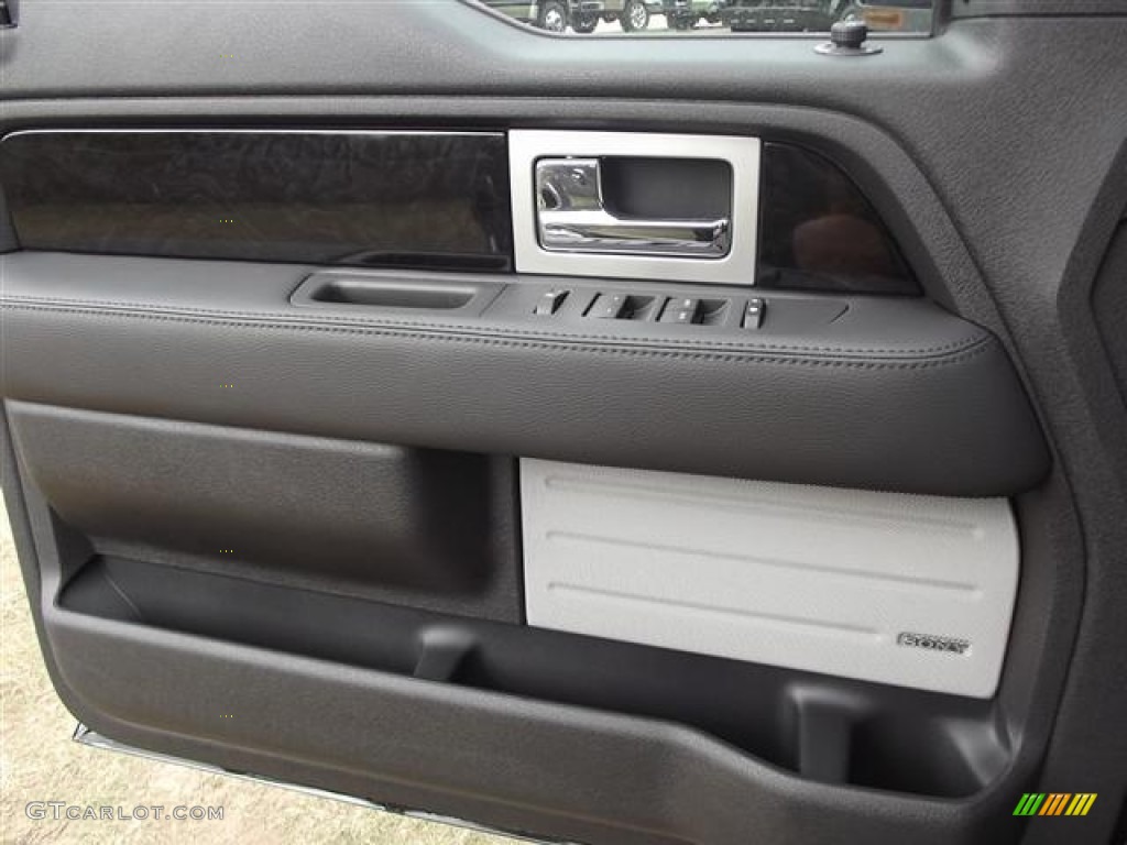 2012 Ford F150 Platinum SuperCrew 4x4 Platinum Sienna Brown/Black Leather Door Panel Photo #57423893