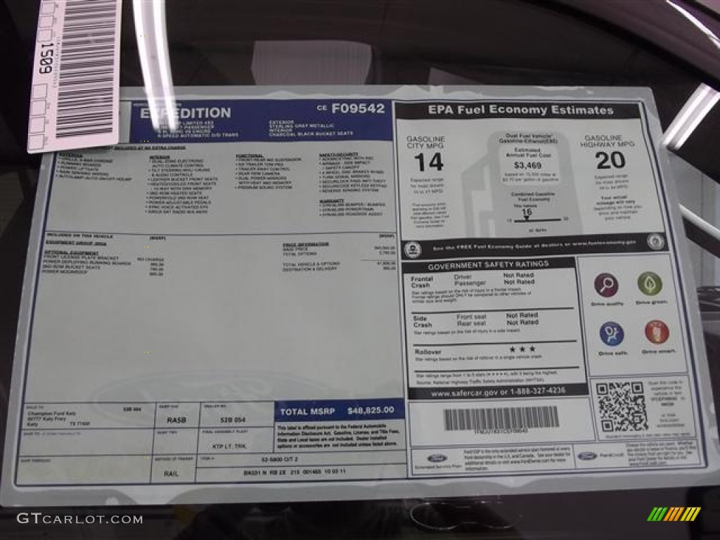 2012 Ford Expedition Limited Window Sticker Photo #57427541