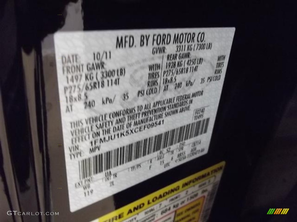 2012 Expedition Color Code UA for Black Photo #57427763