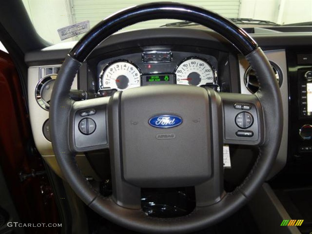 2012 Ford Expedition Limited Charcoal Black Steering Wheel Photo #57427967