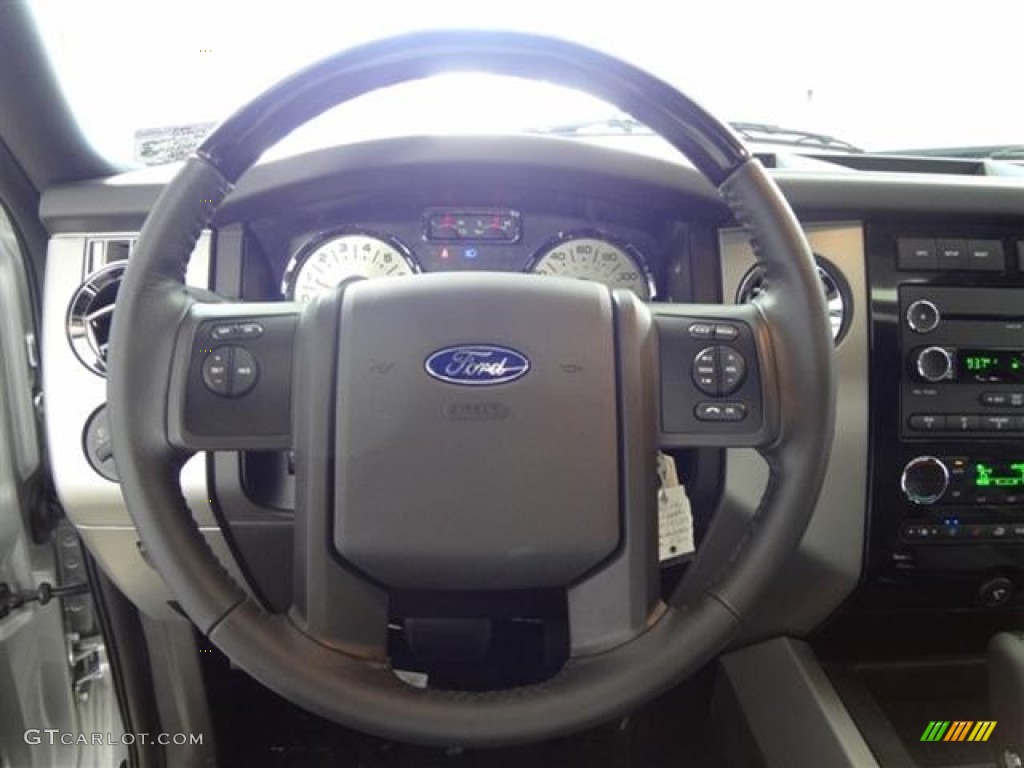 2012 Ford Expedition EL Limited Charcoal Black Steering Wheel Photo #57429467
