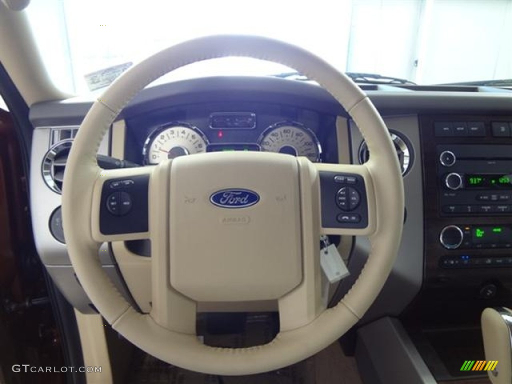 2012 Ford Expedition EL XLT Camel Steering Wheel Photo #57429668