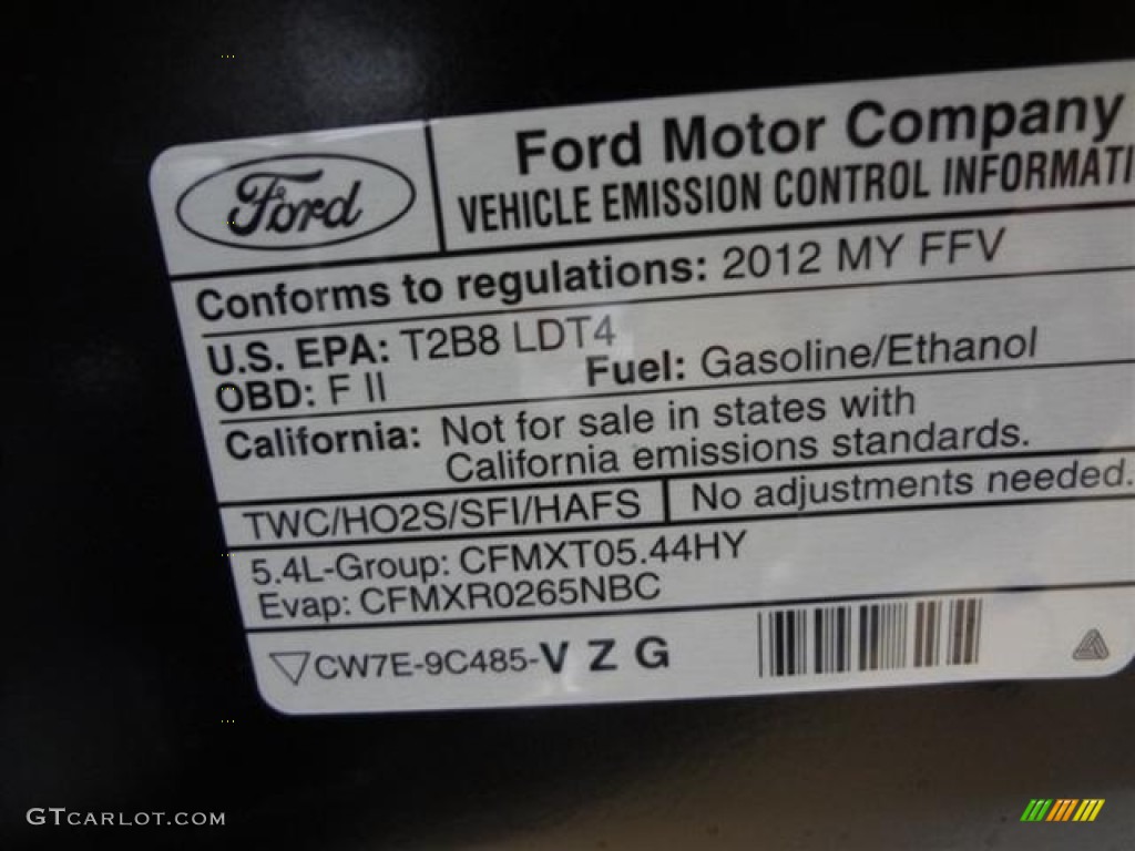 2012 Ford Expedition Limited Info Tag Photo #57430196