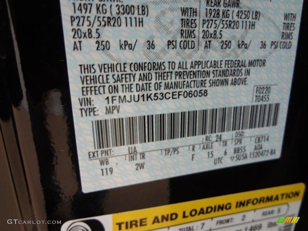 2012 Expedition Color Code UA for Black Photo #57430235