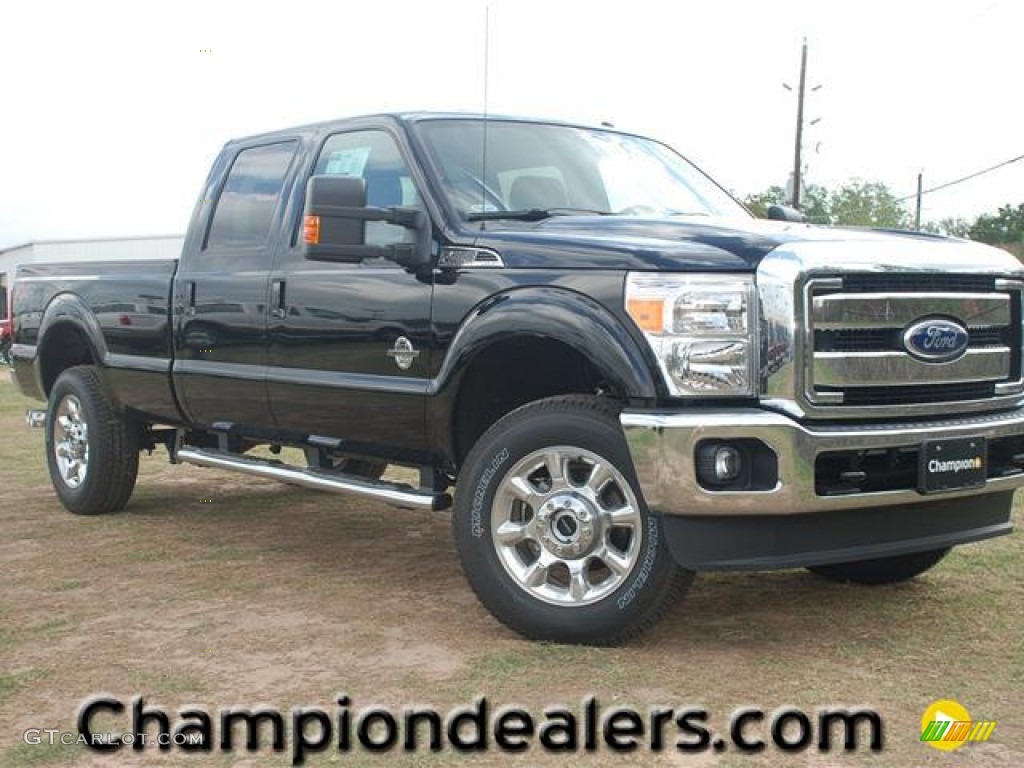 2012 F350 Super Duty Lariat Crew Cab 4x4 - Black / Black photo #1