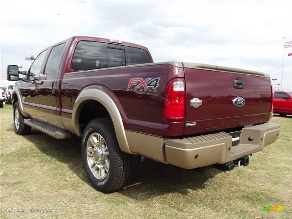 2012 F250 Super Duty King Ranch Crew Cab 4x4 - Autumn Red Metallic / Chaparral Leather photo #4