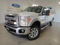 2012 White Platinum Metallic Tri-Coat Ford F250 Super Duty Lariat Crew Cab 4x4  photo #2