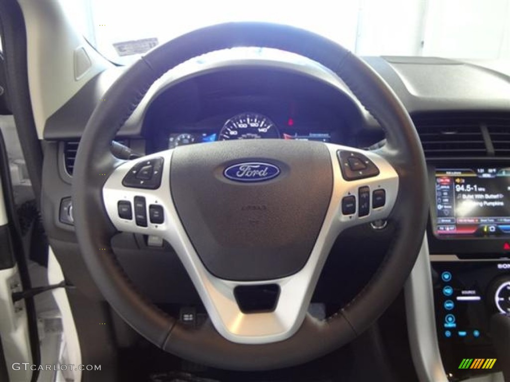 2012 Ford Edge Sport Charcoal Black/Silver Smoke Metallic Steering Wheel Photo #57435143