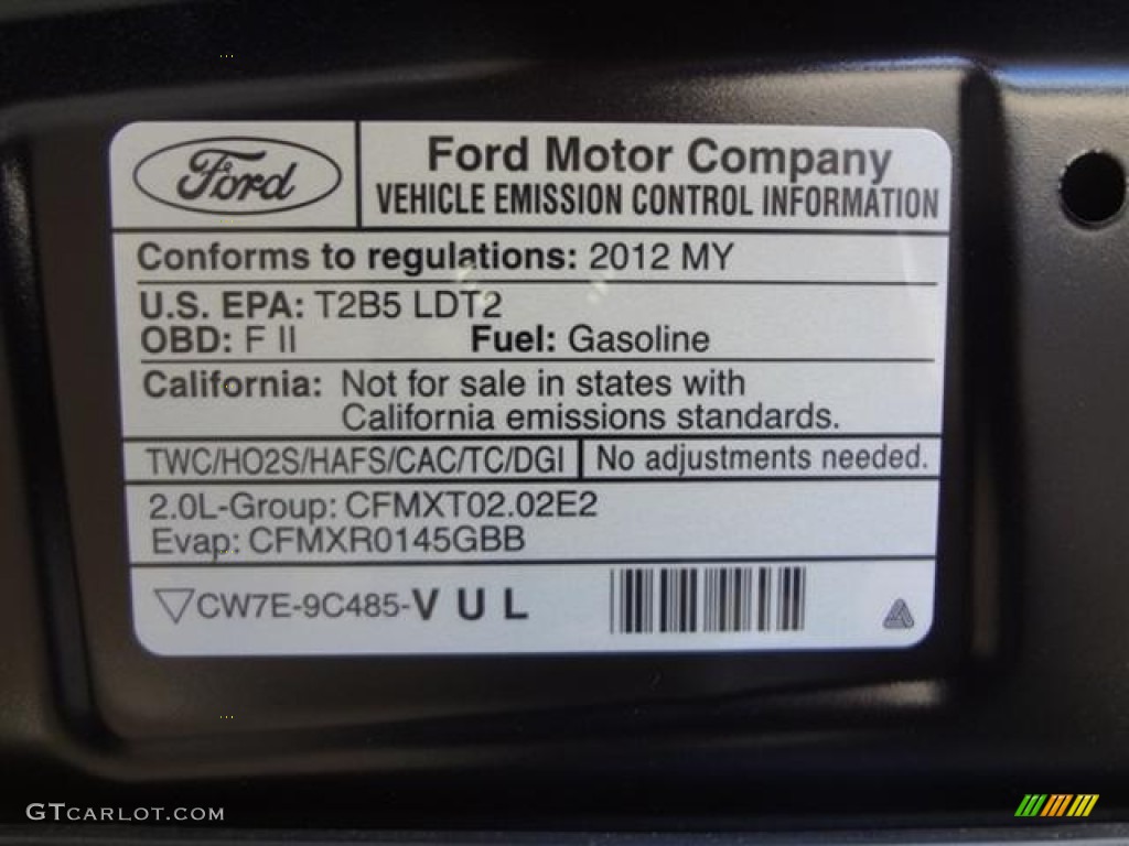 2012 Ford Edge Limited EcoBoost Info Tag Photo #57435761