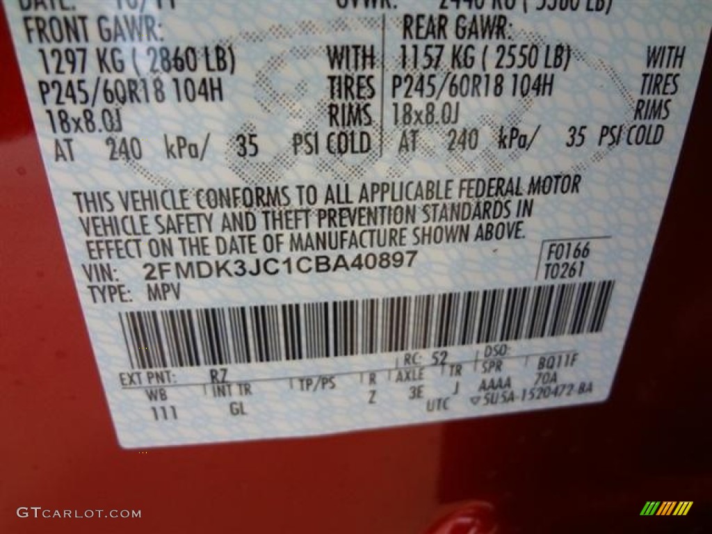 2012 Edge Color Code RZ for Red Candy Metallic Photo #57436835