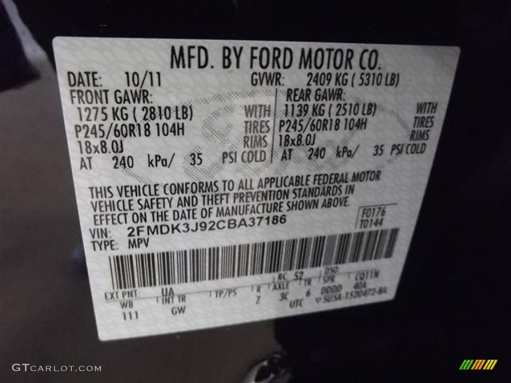 2012 Edge Color Code UA for Black Photo #57437483