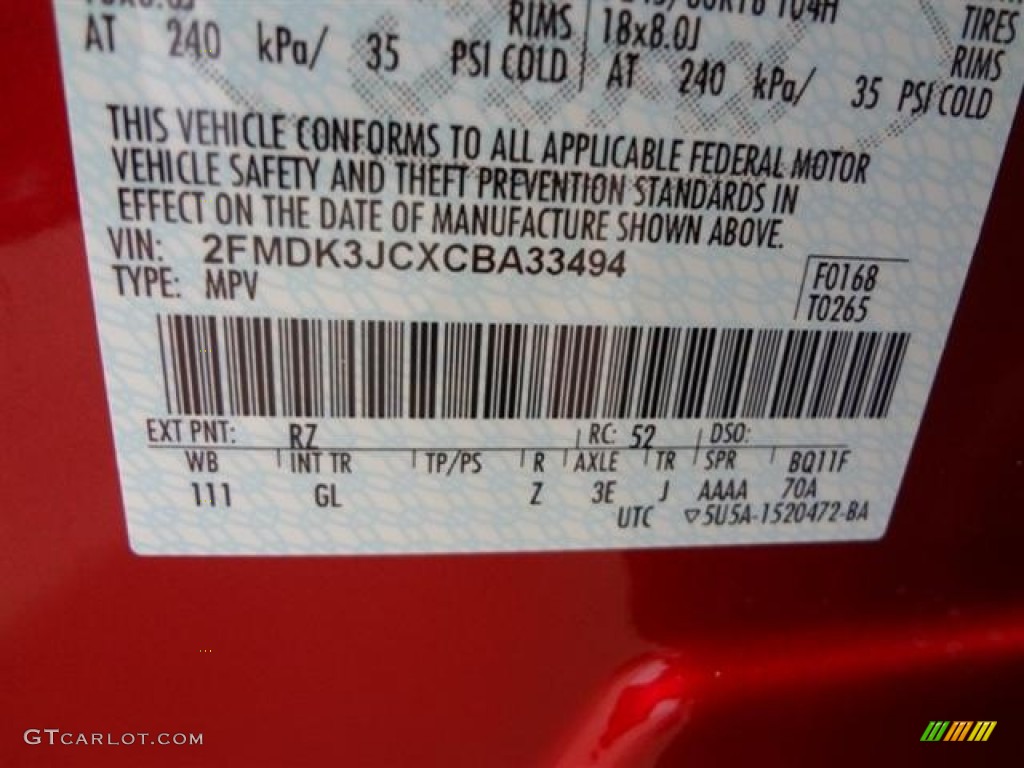 2012 Edge Color Code RZ for Red Candy Metallic Photo #57437639