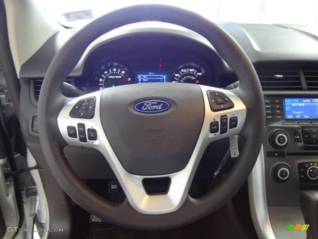 2012 Ford Edge SE EcoBoost Charcoal Black Steering Wheel Photo #57437879