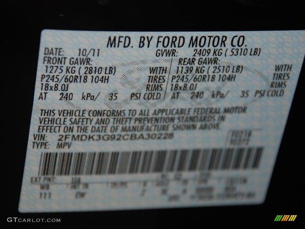 UA 2012 Ford Edge SE EcoBoost Parts