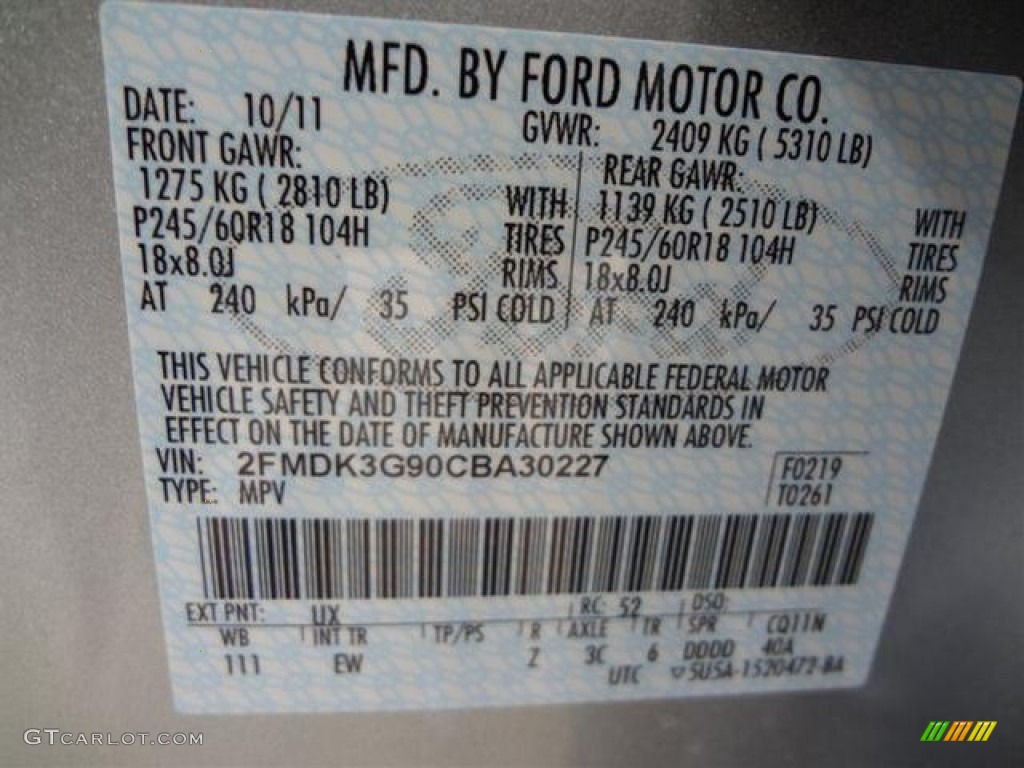 2012 Edge Color Code UX for Ingot Silver Metallic Photo #57438459