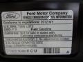 2012 Ford Edge SE Info Tag
