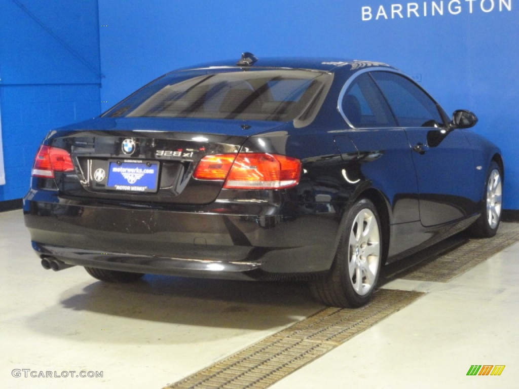 2007 3 Series 328xi Coupe - Black Sapphire Metallic / Black photo #5