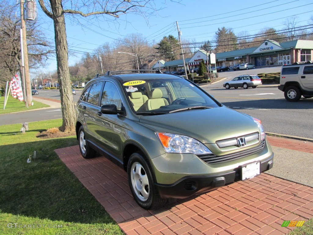 2009 CR-V LX 4WD - Green Tea Metallic / Ivory photo #3