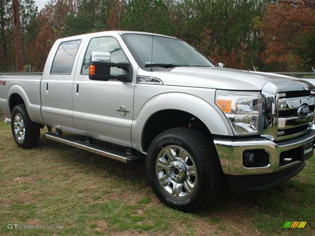 2012 F250 Super Duty Lariat Crew Cab 4x4 - Ingot Silver Metallic / Black photo #3