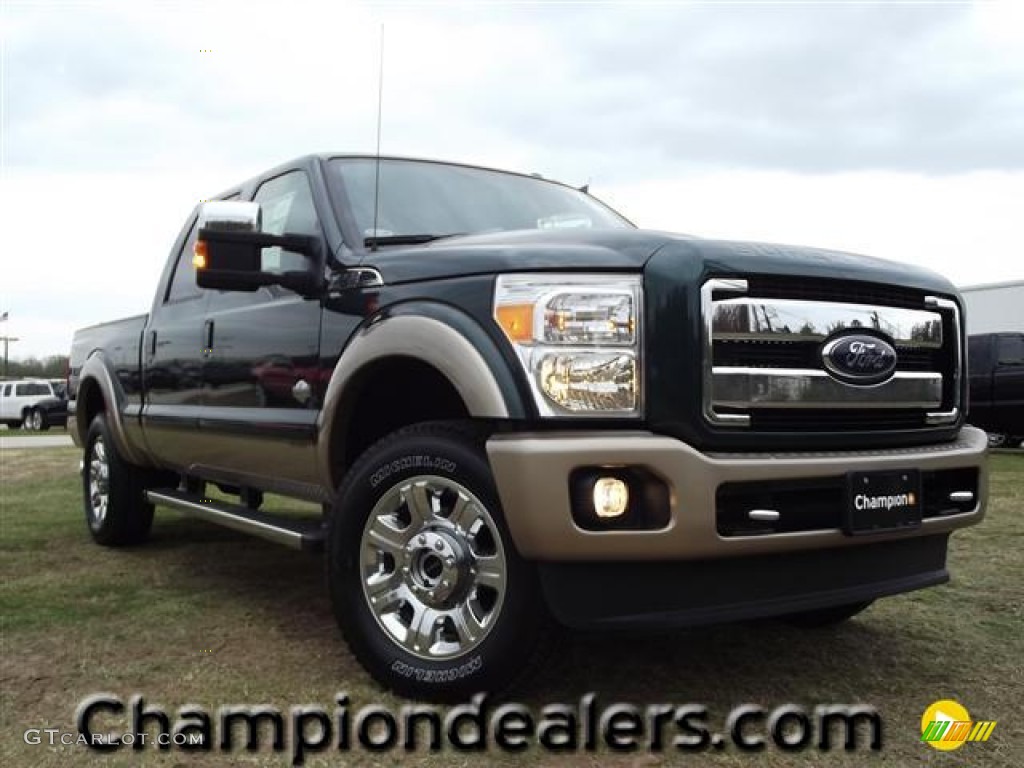 2012 F250 Super Duty King Ranch Crew Cab 4x4 - Forest Green Metallic / Chaparral Leather photo #2