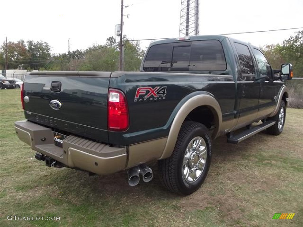 2012 F250 Super Duty King Ranch Crew Cab 4x4 - Forest Green Metallic / Chaparral Leather photo #6