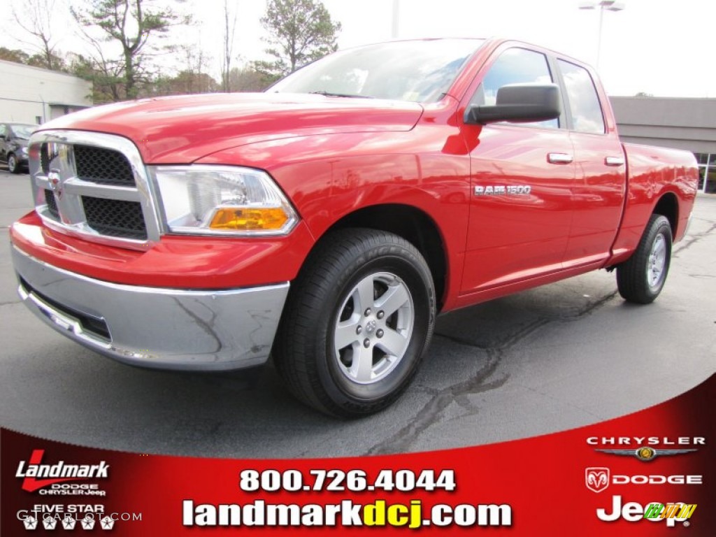 2011 Ram 1500 SLT Quad Cab - Flame Red / Dark Slate Gray/Medium Graystone photo #1