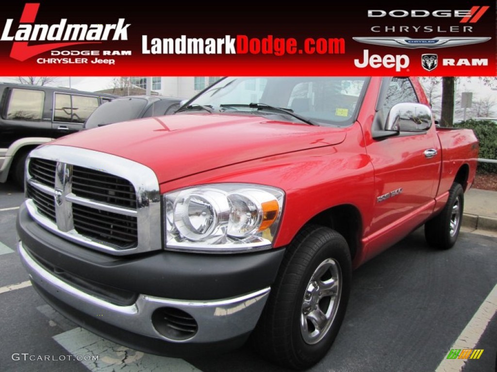 2007 Ram 1500 ST Regular Cab - Flame Red / Medium Slate Gray photo #1