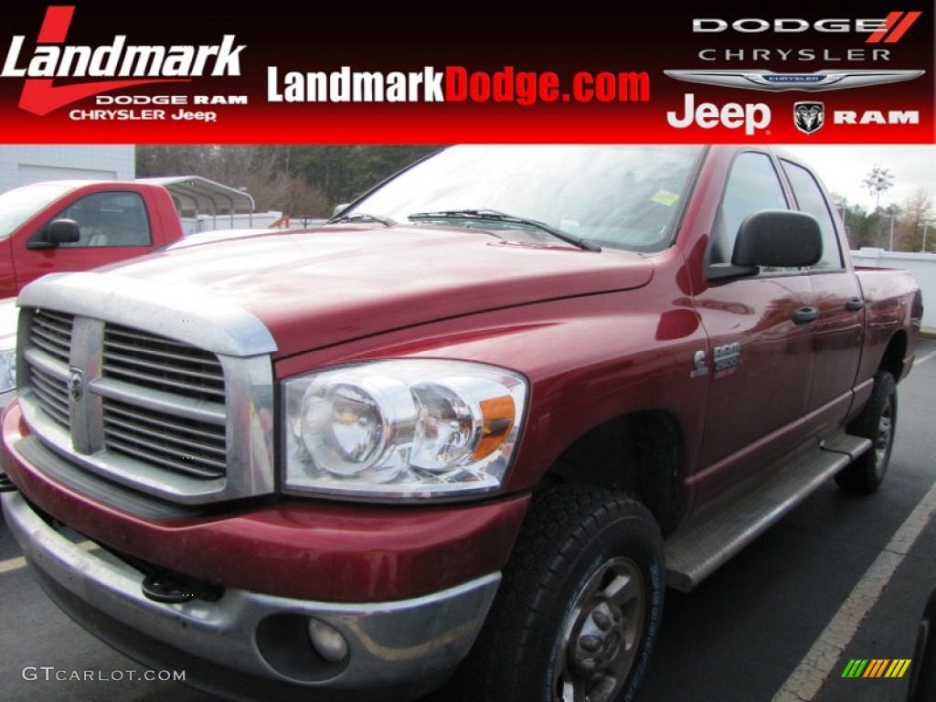 2008 Ram 2500 Lone Star Edition Quad Cab 4x4 - Inferno Red Crystal Pearl / Medium Slate Gray photo #1