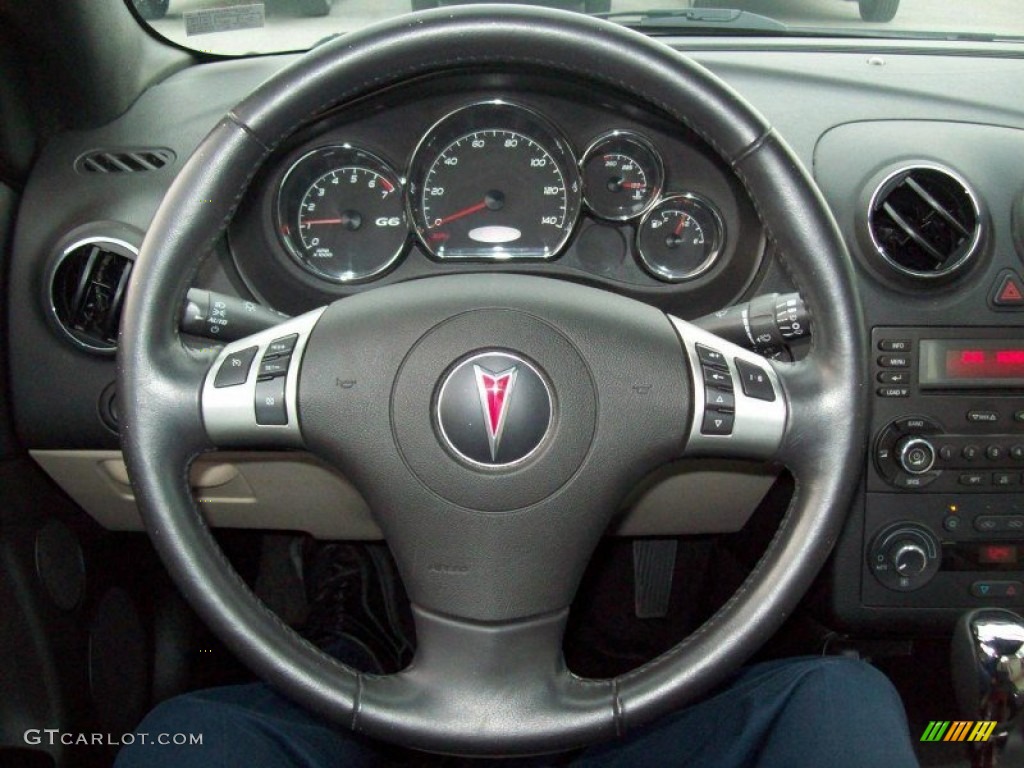 2008 Pontiac G6 GT Convertible Light Taupe Steering Wheel Photo #57450247
