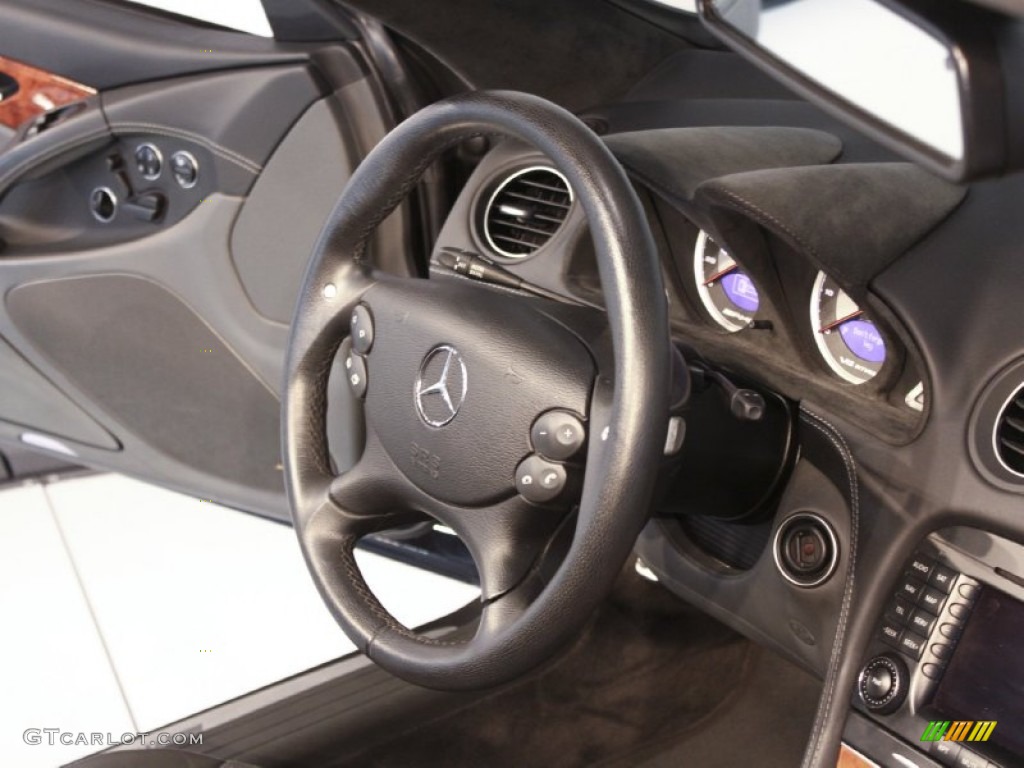 2005 Mercedes-Benz SL 65 AMG Roadster Charcoal Steering Wheel Photo #57450799