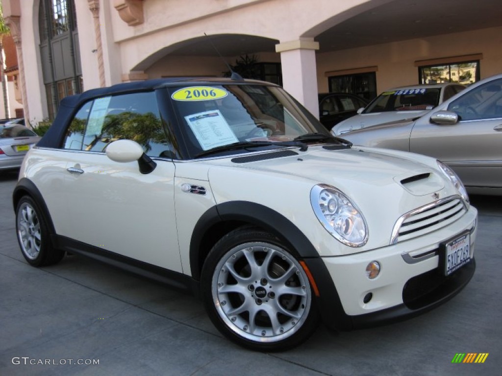 2006 Cooper S Convertible - Pepper White / Black/Panther Black photo #1