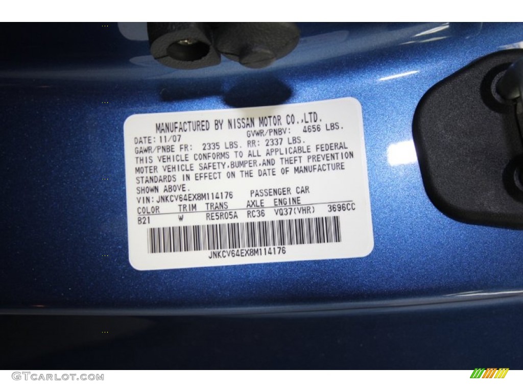2008 Infiniti G 37 Journey Coupe Color Code Photos