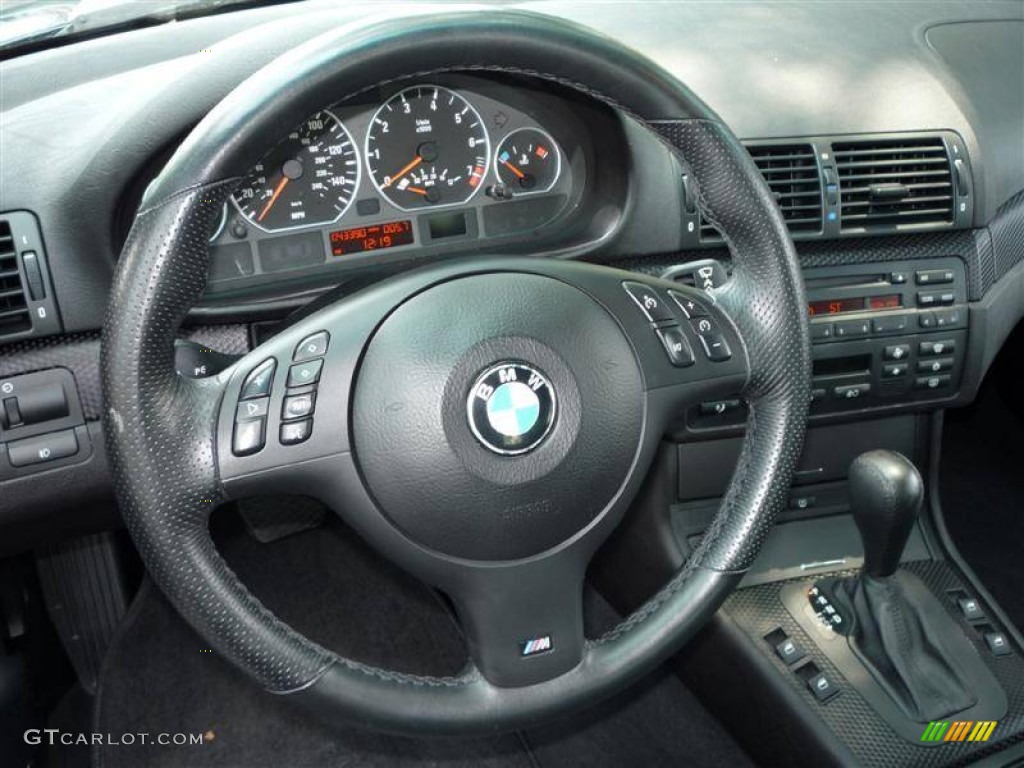 2005 BMW 3 Series 330i Coupe Anthracite Black Steering Wheel Photo #57454342