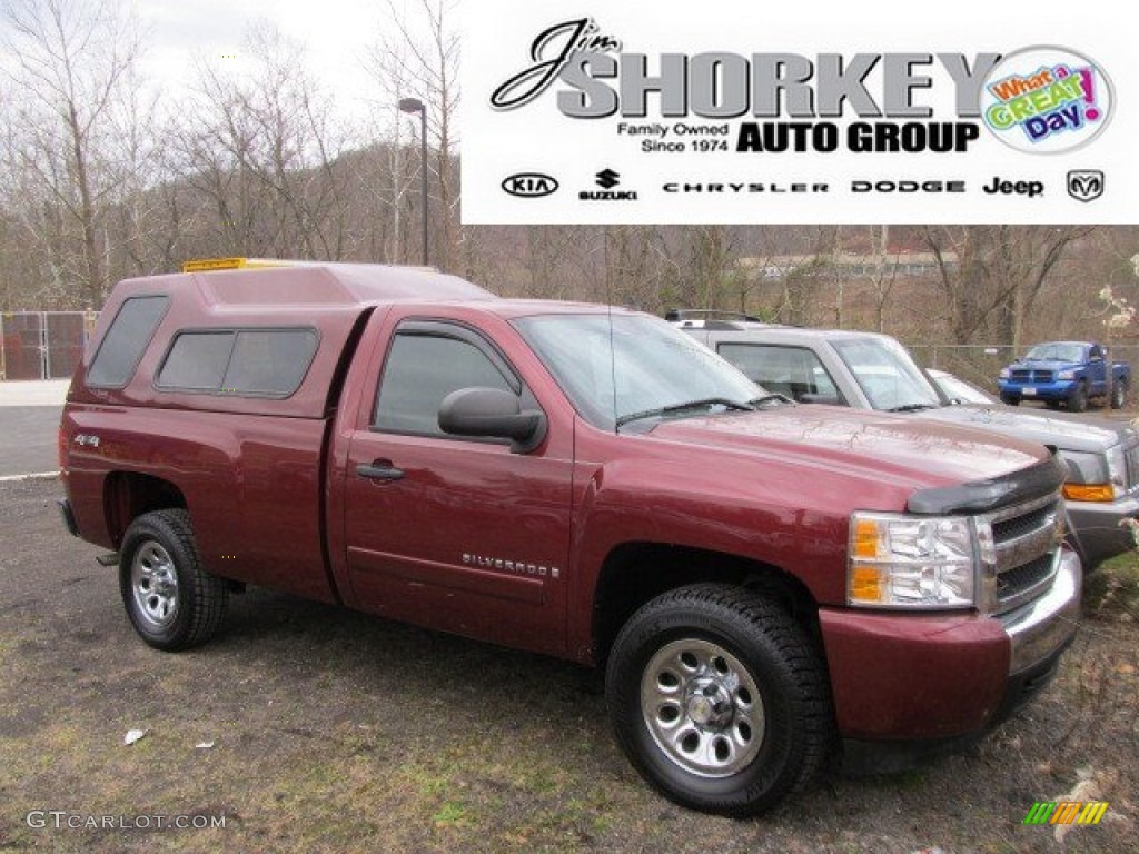 2008 Silverado 1500 LT Regular Cab 4x4 - Deep Ruby Metallic / Ebony photo #1