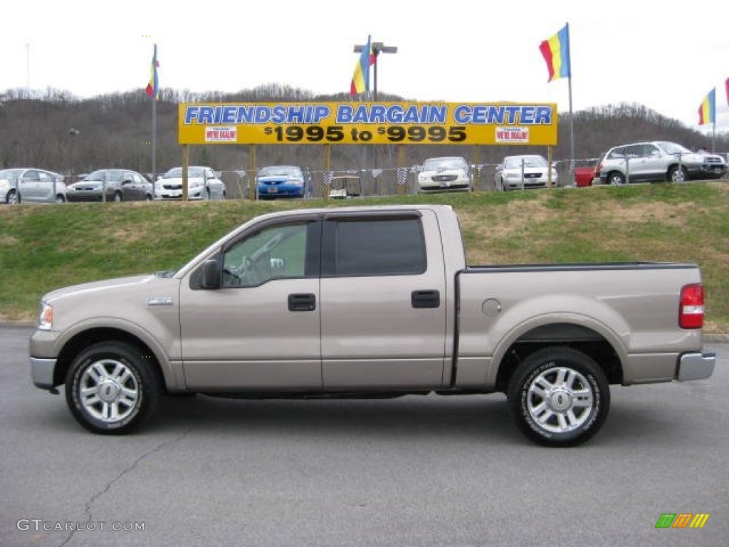 2004 F150 Lariat SuperCrew - Arizona Beige Metallic / Tan photo #2