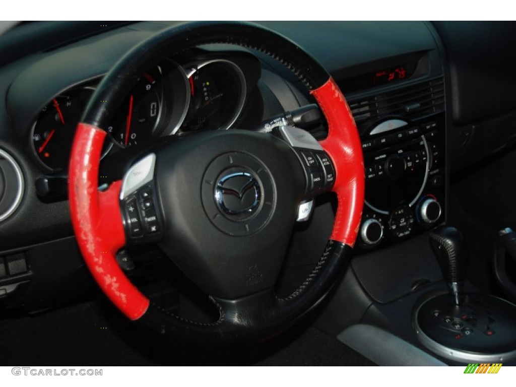 2004 Mazda RX-8 Sport Black/Red Steering Wheel Photo #57461419
