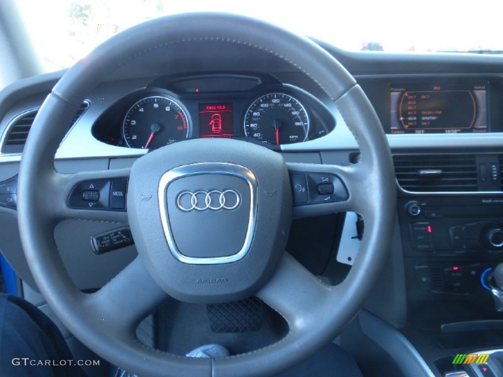 2009 Audi A4 2.0T Sedan Light Grey Steering Wheel Photo #57464957