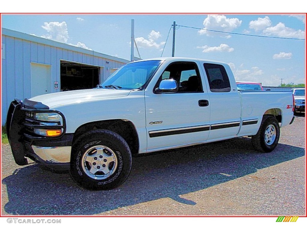 1999 Silverado 1500 LS Extended Cab 4x4 - Summit White / Medium Oak photo #1