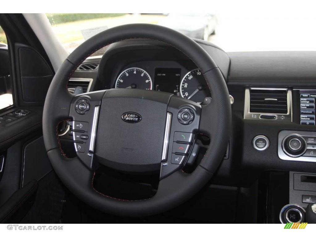 2012 Land Rover Range Rover Sport HSE Ebony Steering Wheel Photo #57471670