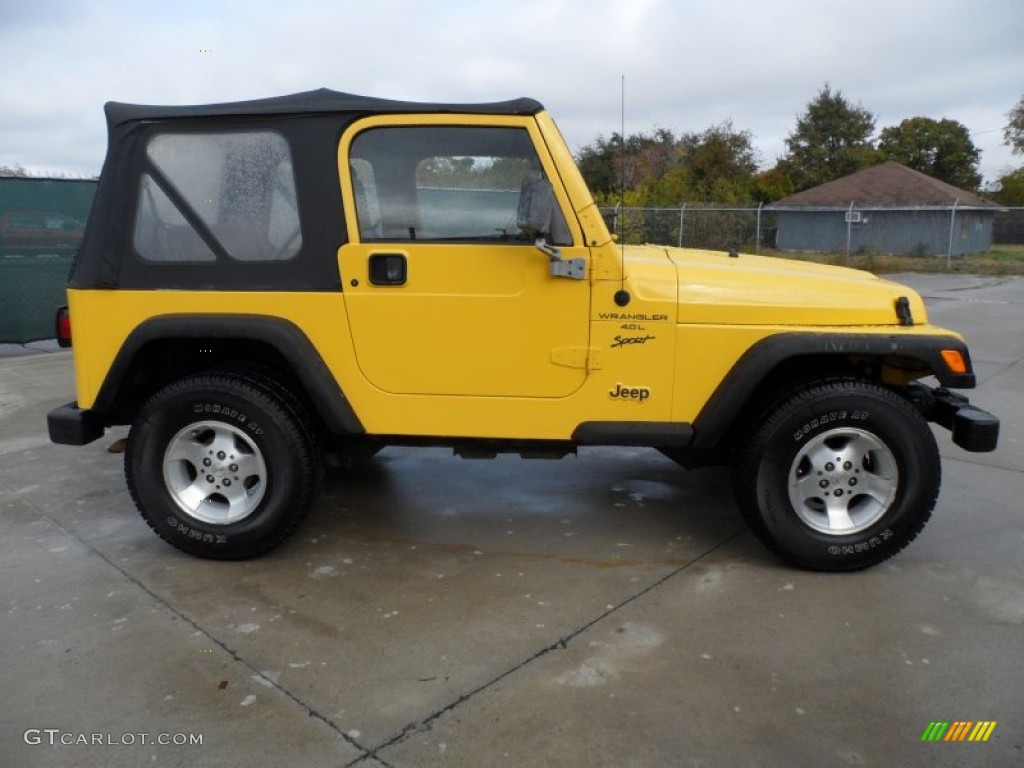 2000 Wrangler Sport 4x4 - Solar Yellow / Agate photo #2