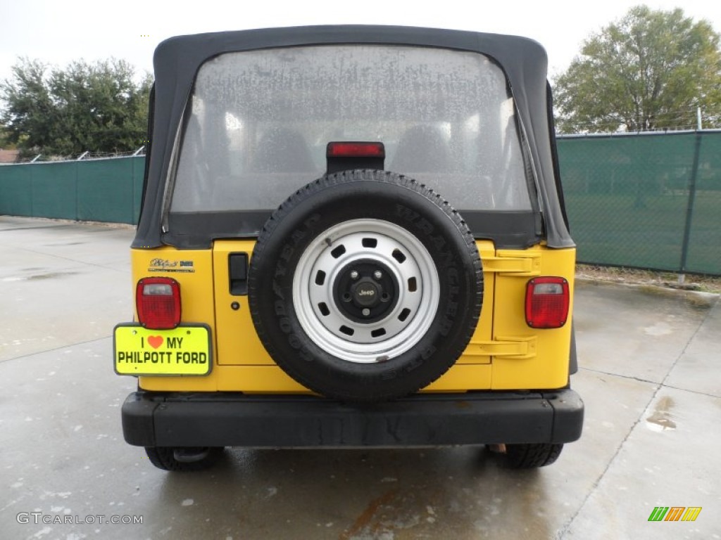 2000 Wrangler Sport 4x4 - Solar Yellow / Agate photo #4
